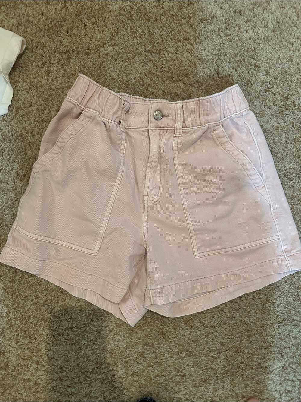 GAP Pale Pink High-Waist Utility Shorts for Women